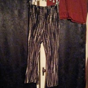 No Boundaries Black and Gold Flare Pants